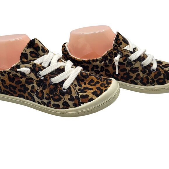 Forever Comfort Womens Leopard Pattern Soft Fabric Loafers - Picture 4 of 9